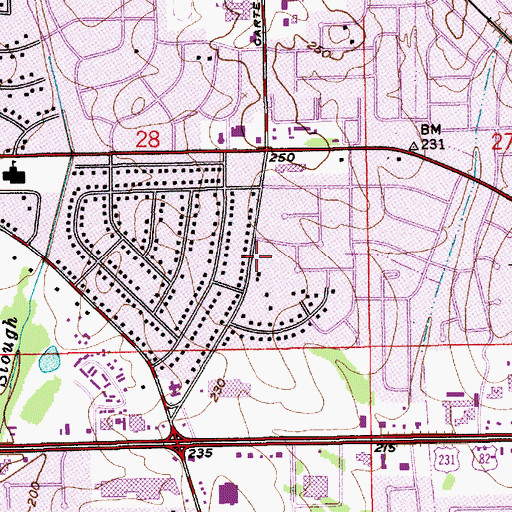 Topographic Map of Gay Meadows Church of Christ, AL