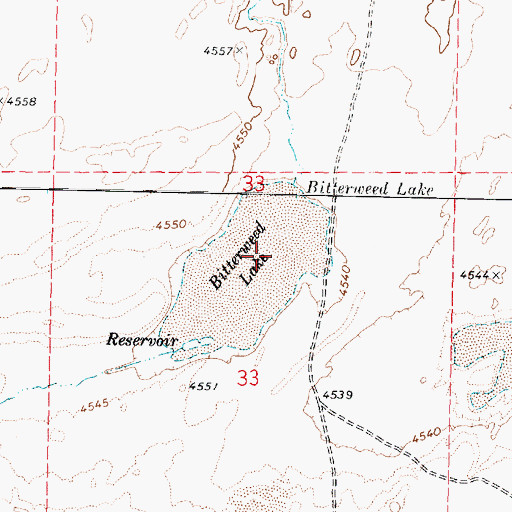 Topographic Map of Bitterweed Lake, UT