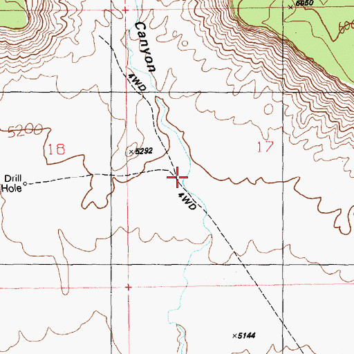 Topographic Map of Blaze Canyon, UT