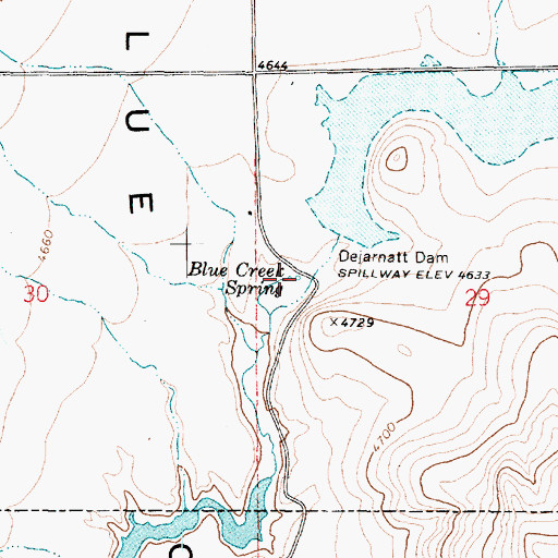 Topographic Map of Blue Creek Spring, UT