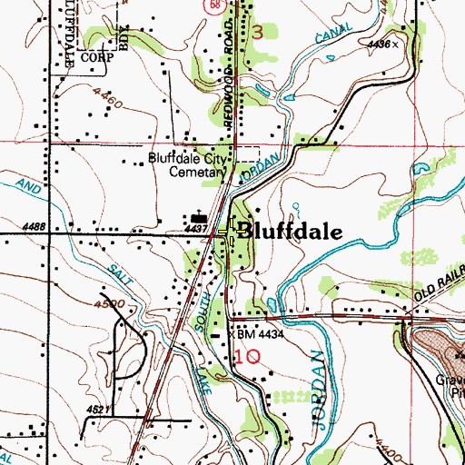 Topographic Map of Bluffdale, UT