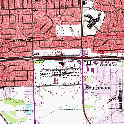 Topographic Map of Harrison Elementary School, AL