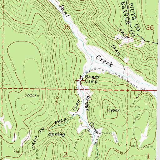 Topographic Map of Briggs Camp, UT