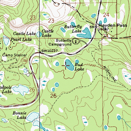 Topographic Map of Bud Lake, UT