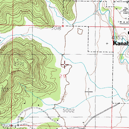 Topographic Map of Bunting Canyon, UT