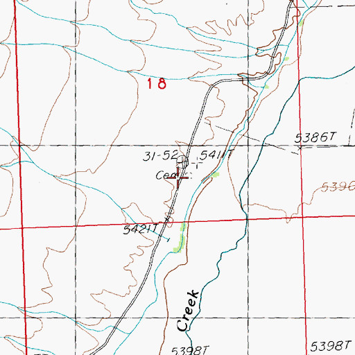 Topographic Map of Burbank Cemetery, UT
