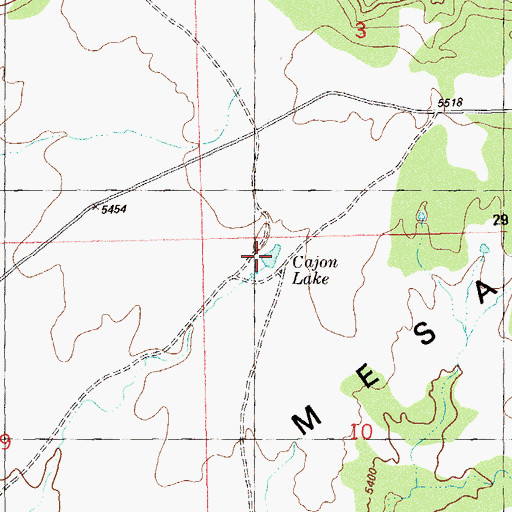 Topographic Map of Cajon Lake, UT