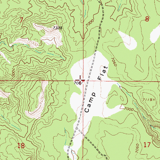 Topographic Map of Camp Flat, UT