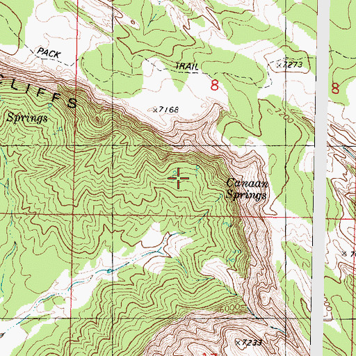 Topographic Map of Canaan Springs, UT
