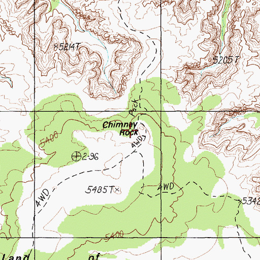 Topographic Map of Chimney Rock, UT