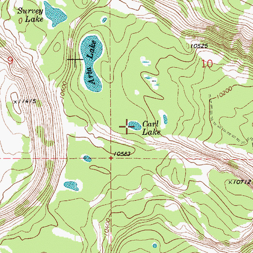 Topographic Map of Carl Lake, UT