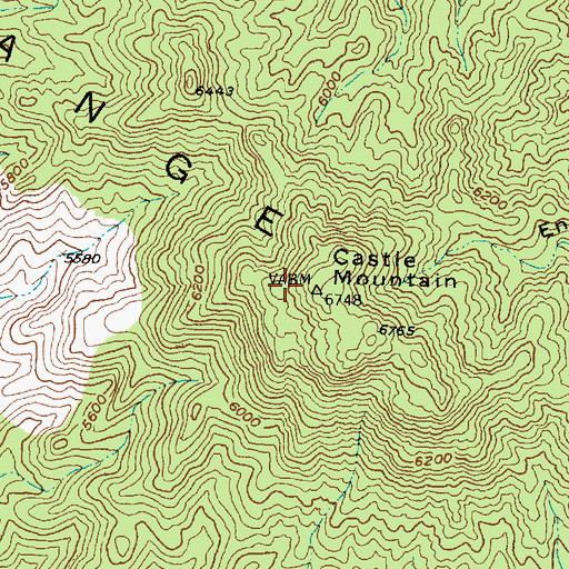 Topographic Map of Castle Mountain, UT