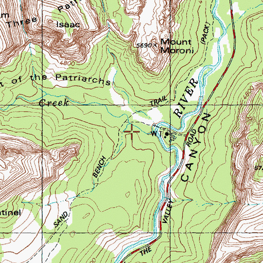Topographic Map of Court of the Patriarchs, UT