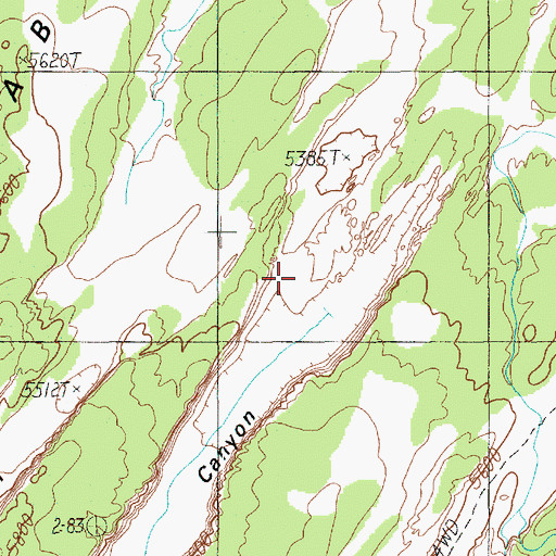 Topographic Map of Cow Canyon, UT