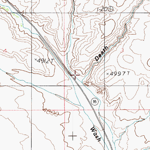 Topographic Map of Death Canyon, UT