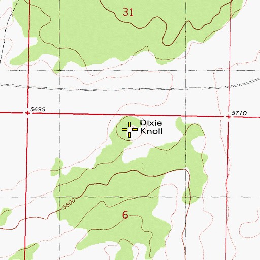 Topographic Map of Dixie Knoll, UT