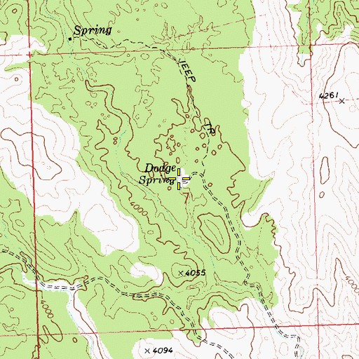 Topographic Map of Dodge Spring, UT