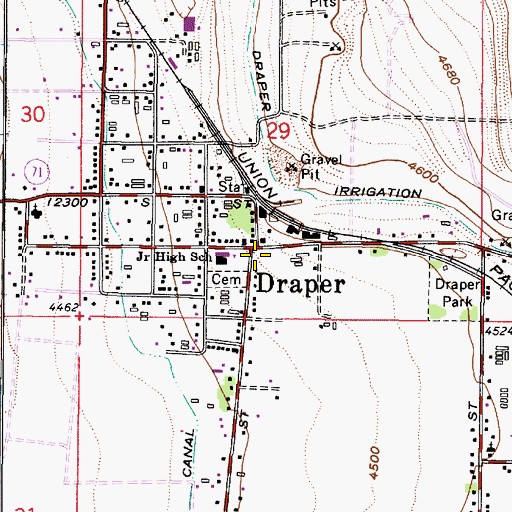 Topographic Map of Draper, UT