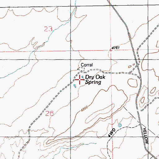 Topographic Map of Dry Oak Spring, UT
