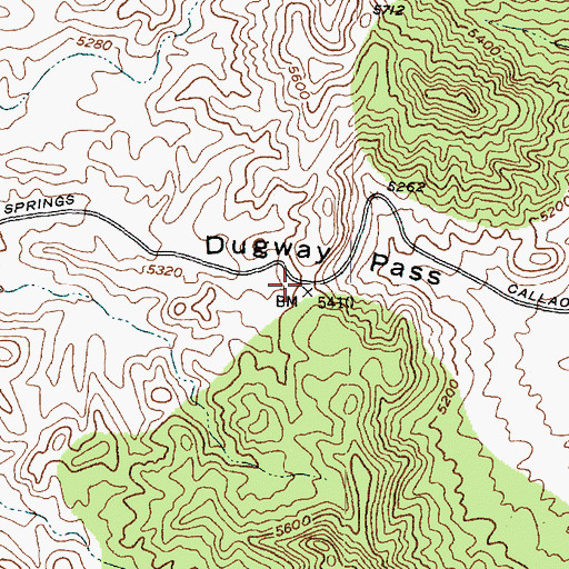 Topographic Map of Dugway Pass, UT