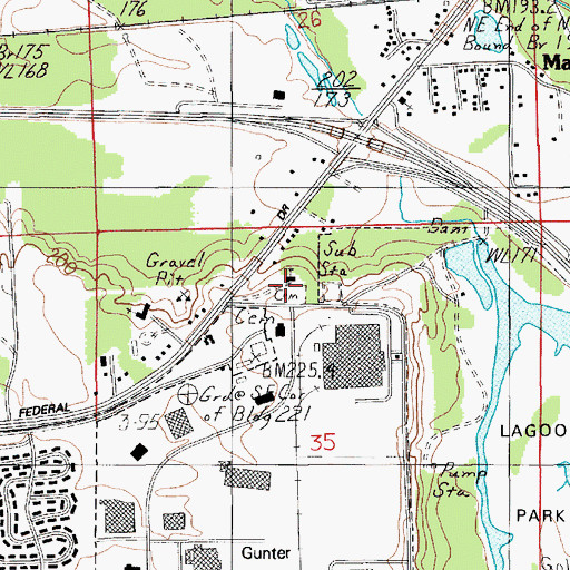 Topographic Map of Old Elam Baptist Church, AL