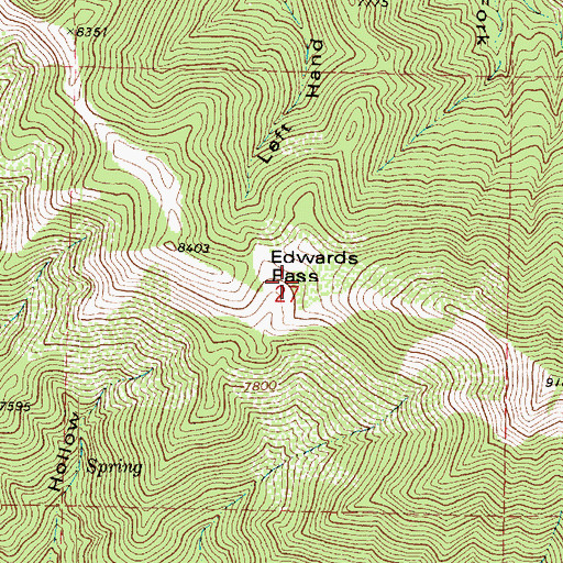 Topographic Map of Edwards Pass, UT