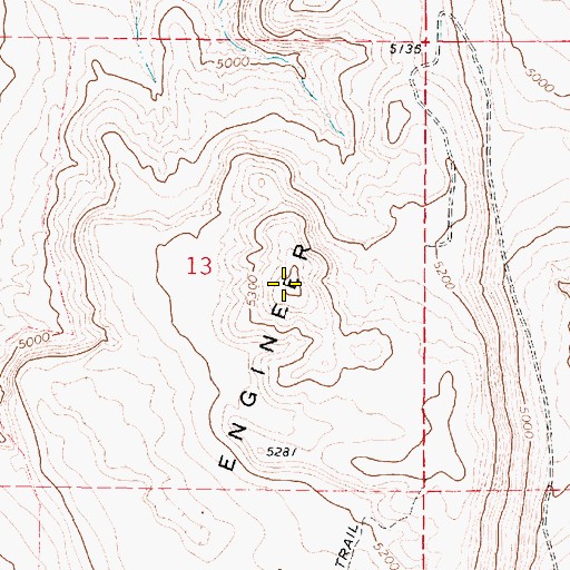 Topographic Map of Engineer Mountain, UT