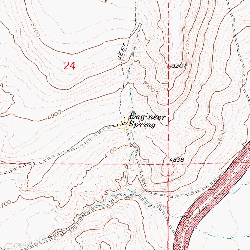Topographic Map of Engineer Spring, UT