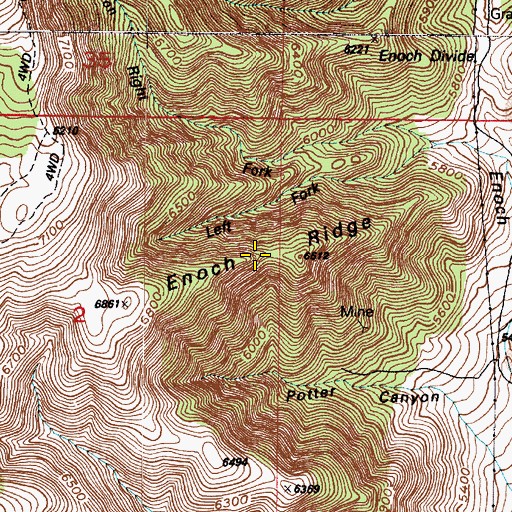 Topographic Map of Enoch Ridge, UT