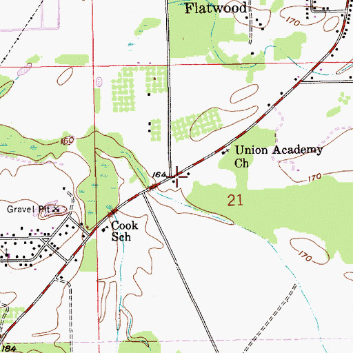 Topographic Map of Picket Springs (historical), AL