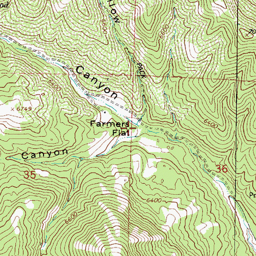 Topographic Map of Farmers Flat, UT
