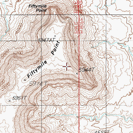 Topographic Map of Fiftymile Point, UT