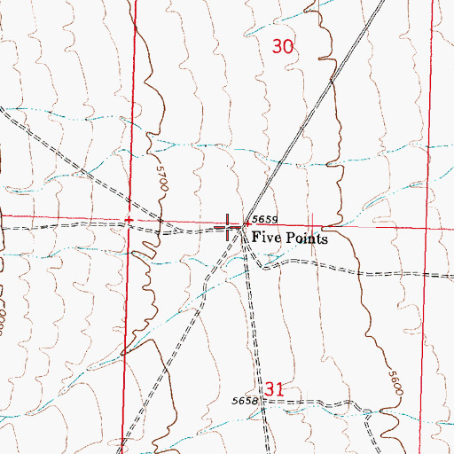 Topographic Map of Five Points, UT