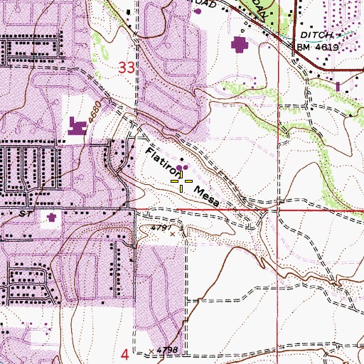 Topographic Map of Flatiron Mesa, UT