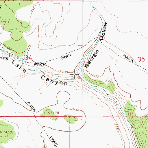 Topographic Map of Georgie Hollow, UT