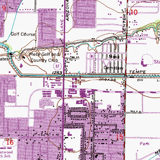 Topographic Map of Canal Casas (historical), AZ
