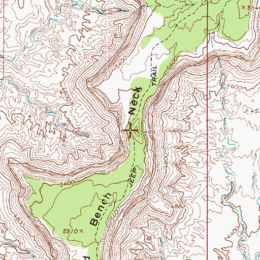 Topographic Map of Grand Bench Neck, UT