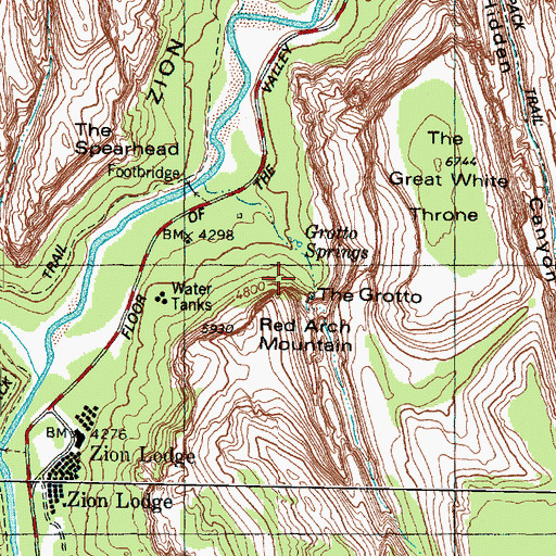 Topographic Map of Grotto Campground, UT