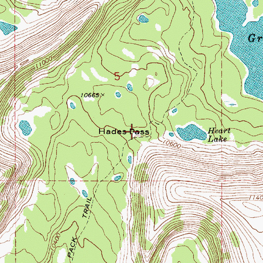 Topographic Map of Hades Pass, UT