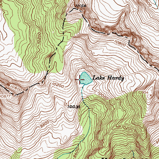 Topographic Map of Lake Hardy, UT