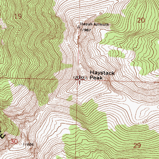 Topographic Map of Haystack Peak, UT