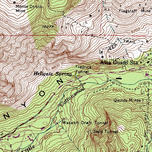 Topographic Map of Hellgate Spring, UT