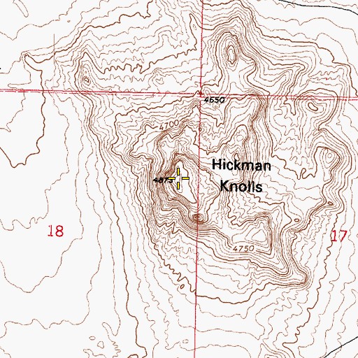 Topographic Map of Hickman Knolls, UT