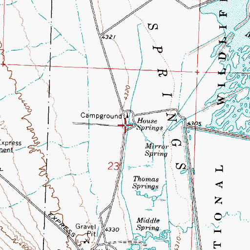 Topographic Map of House Springs, UT