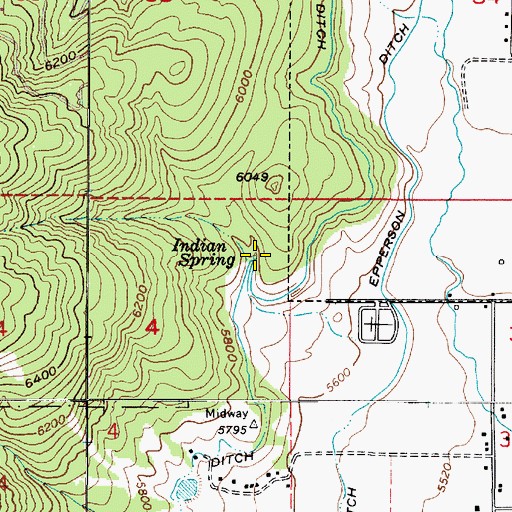 Topographic Map of Indian Spring, UT