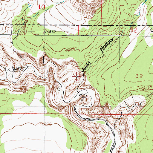 Topographic Map of Judd Hollow, UT