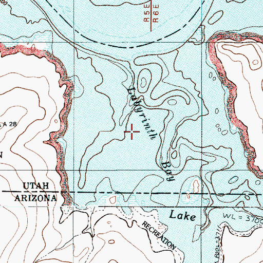 Topographic Map of Labyrinth Bay, UT