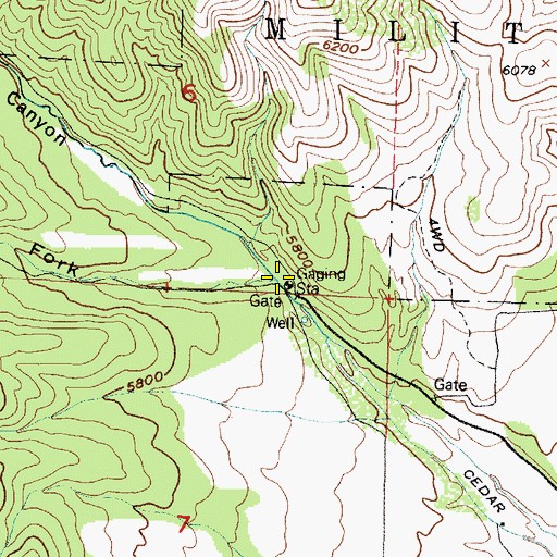 Topographic Map of Left Fork West Canyon, UT