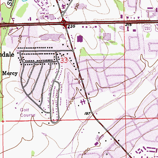 Topographic Map of Woodley Road Alliance Church, AL