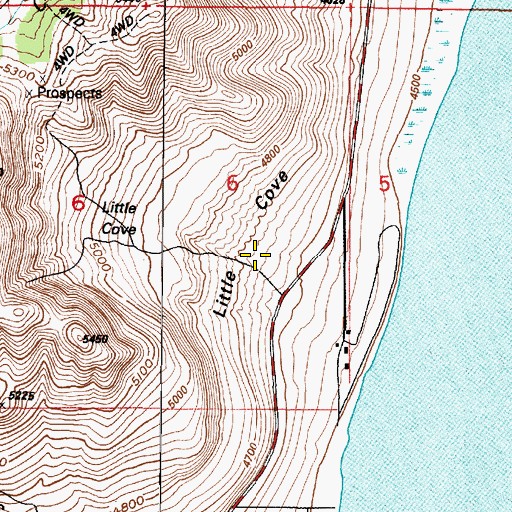 Topographic Map of Little Cove, UT